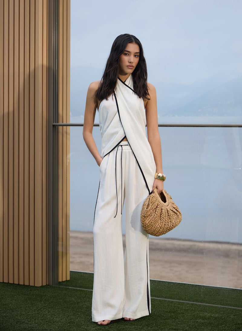 Lichi Loose trousers with contrasting edging and waistband - Image 4